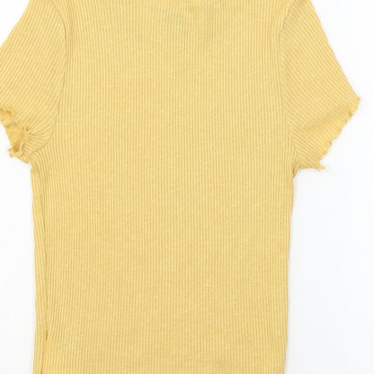 Primark Womens Yellow  Jersey Basic T-Shirt Size 4