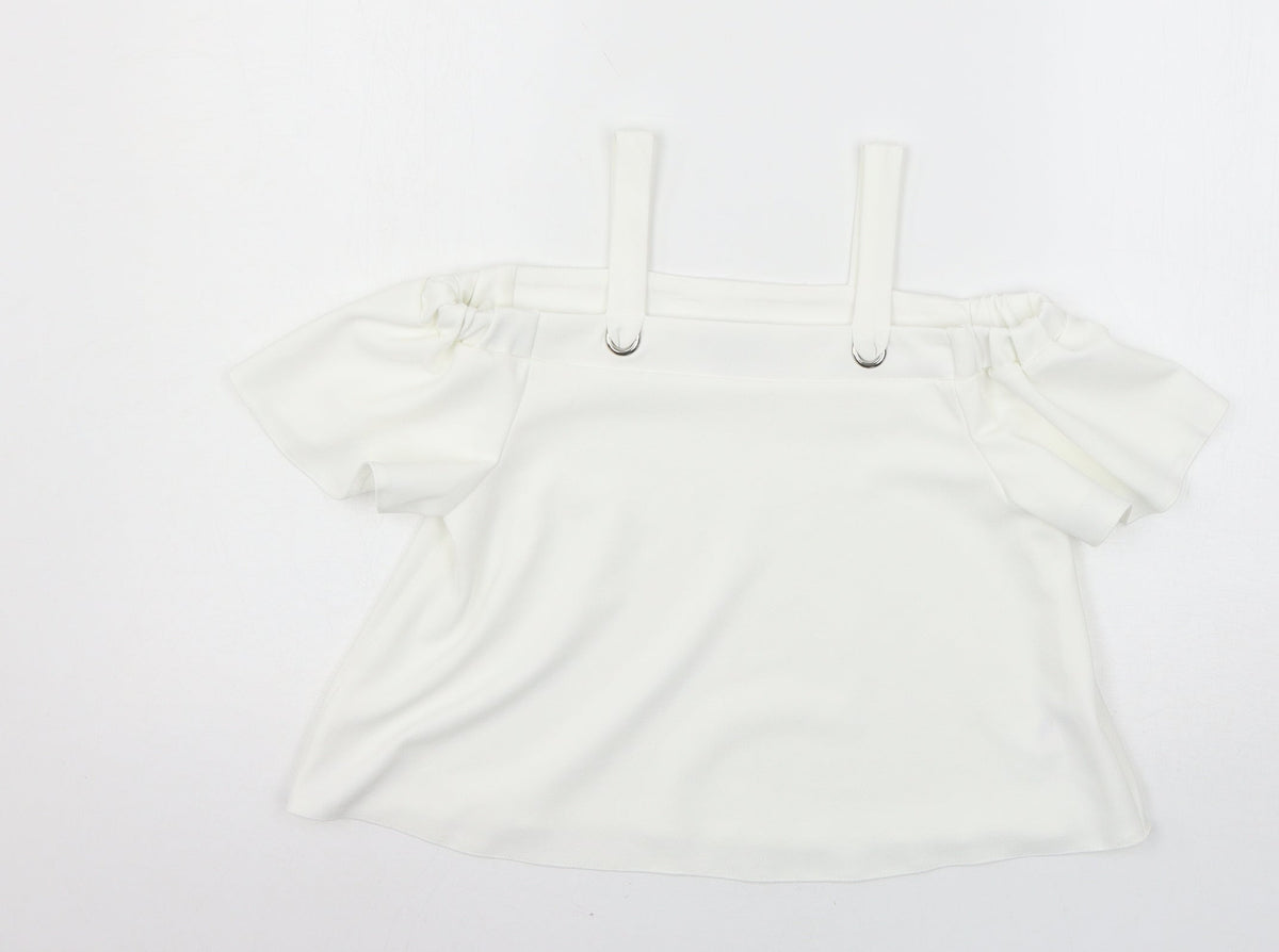Additional front view of Primark girls’ white jersey basic blouse, size 10-11, years