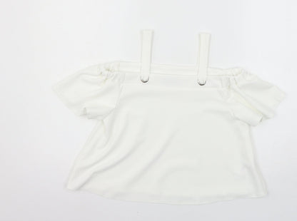 Additional front view of Primark girls’ white jersey basic blouse, size 10-11, years