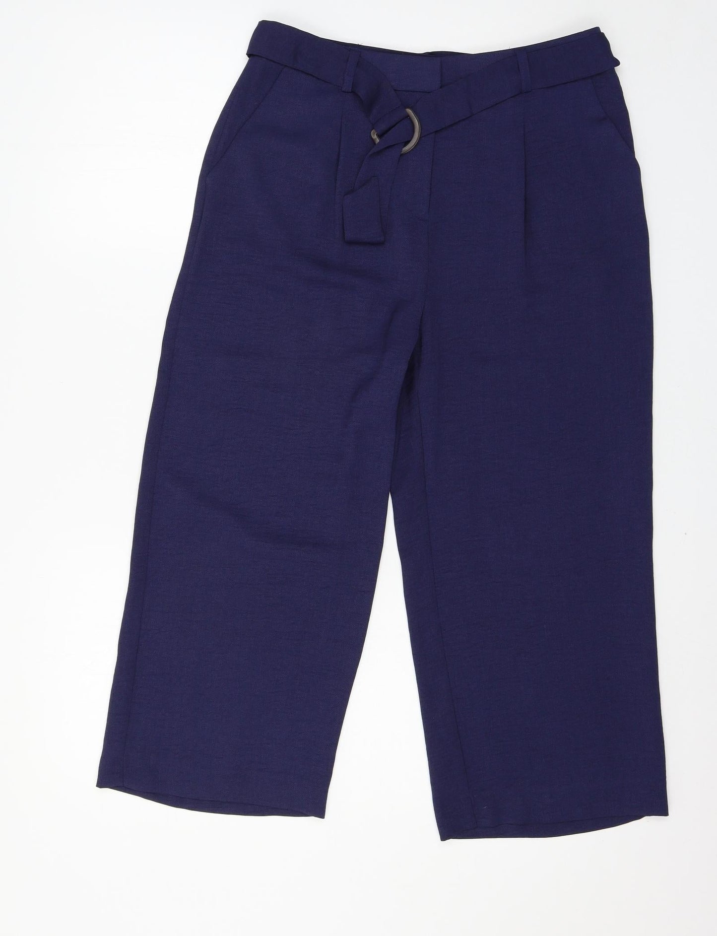 Womens UK Size 10 M&Co Regular Fit  Blue Trousers