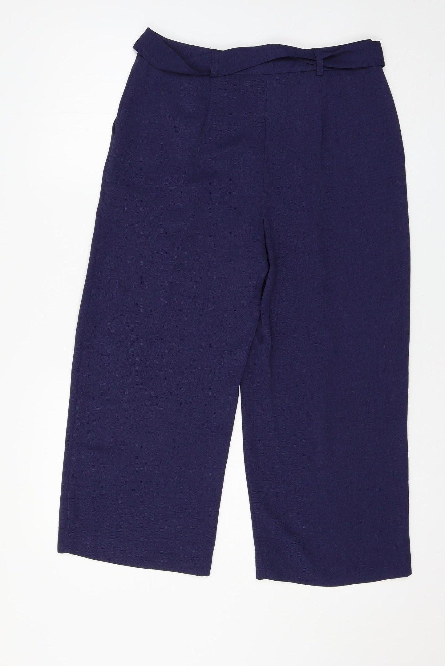 Womens UK Size 10 M&Co Regular Fit  Blue Trousers