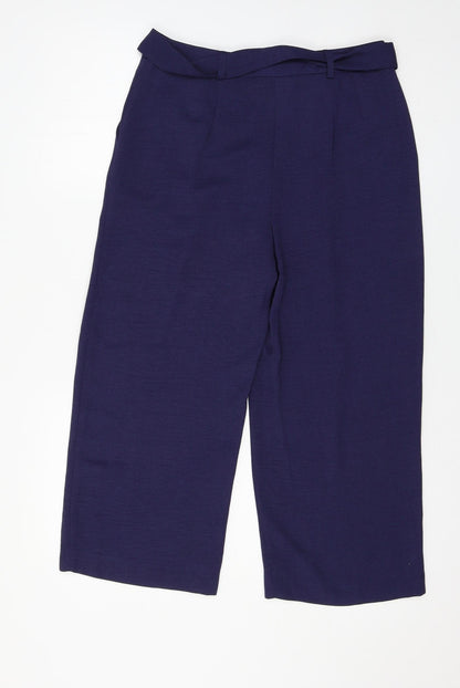 Womens UK Size 10 M&Co Regular Fit  Blue Trousers