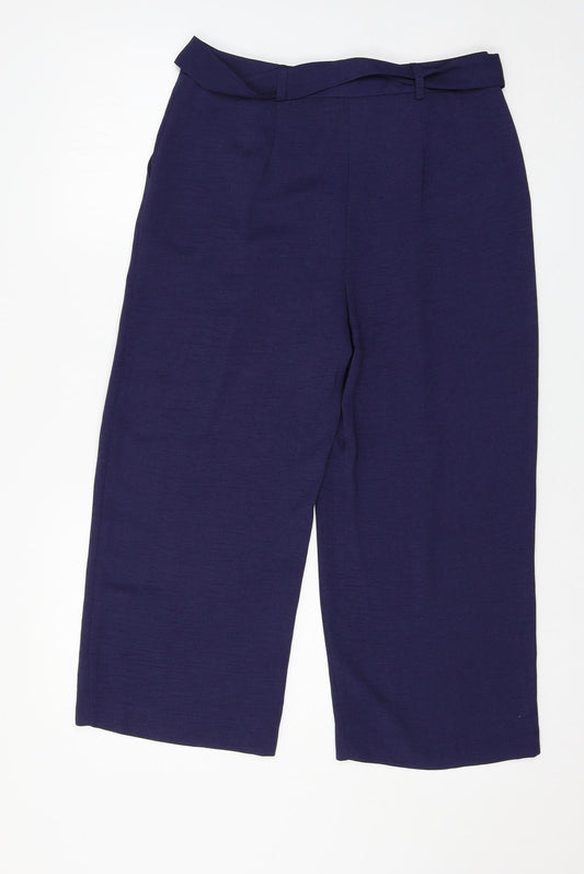 Womens UK Size 10 M&Co Regular Fit  Blue Trousers