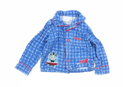 thomas the tank Boys Black Check  Babydoll Pyjama Top Size 18-24 Months