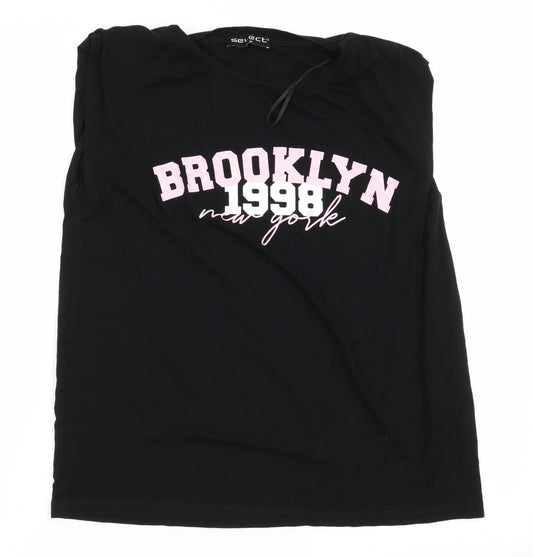 Womens UK Size M Select Black Basic T-Shirt