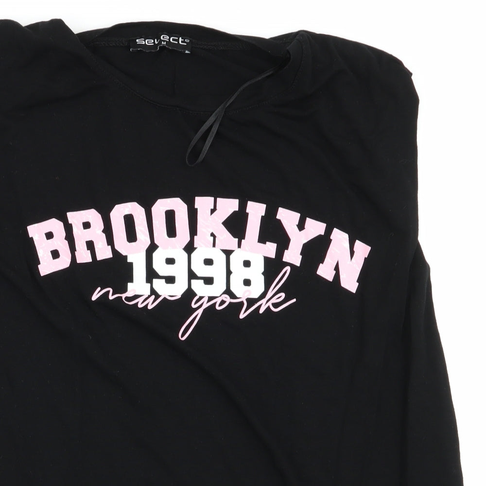 Womens UK Size M Select Black Basic T-Shirt