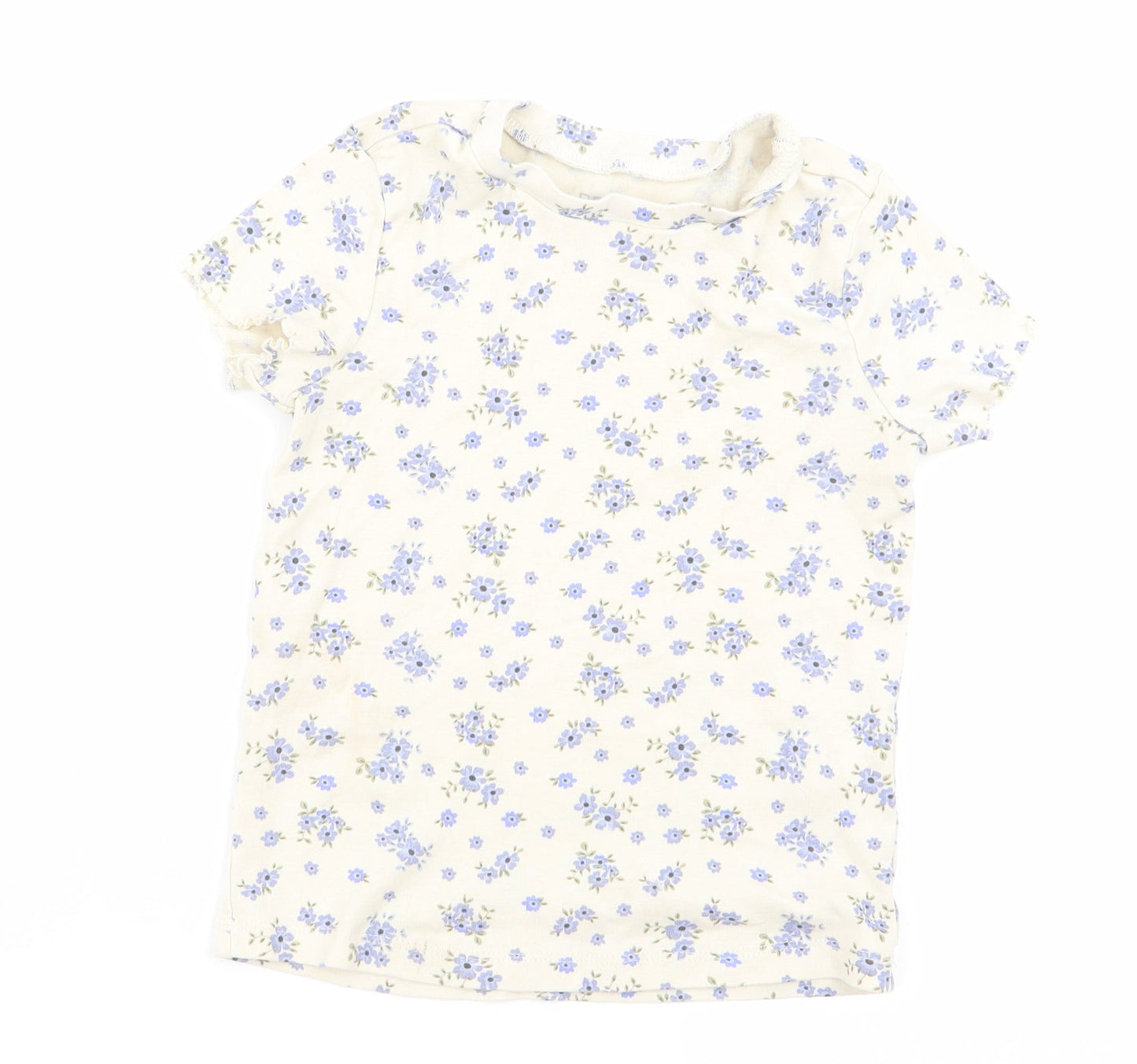 denim and co Girls Beige Fair Isle  Basic T-Shirt Size 4-5 Years