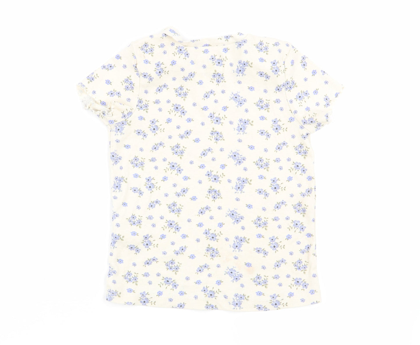 denim and co Girls Beige Fair Isle  Basic T-Shirt Size 4-5 Years