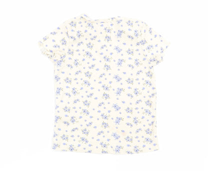 denim and co Girls Beige Fair Isle  Basic T-Shirt Size 4-5 Years