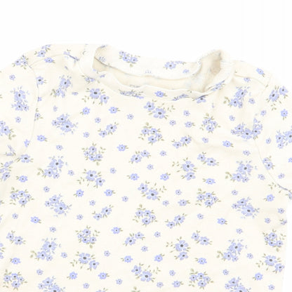 denim and co Girls Beige Fair Isle  Basic T-Shirt Size 4-5 Years