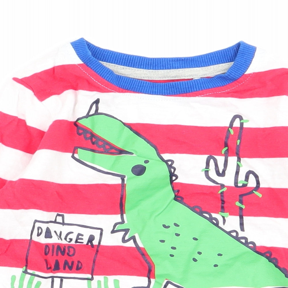 Mini Club Boys Multicoloured Striped  Basic T-Shirt Size 12-18 Months