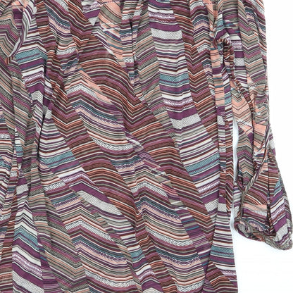 Brand and care label for warehouse definitives women’s multicoloured geometric basic t-shirt, size UK 10