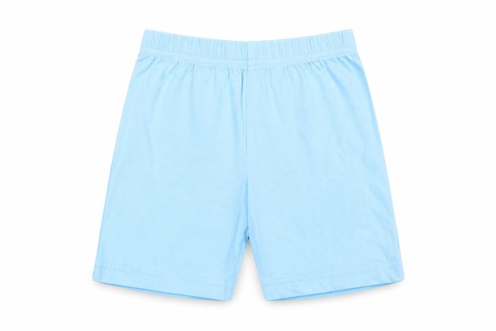 Front view of F&F boys’ blue solid pyjama pants, size 2-3, years - shorts