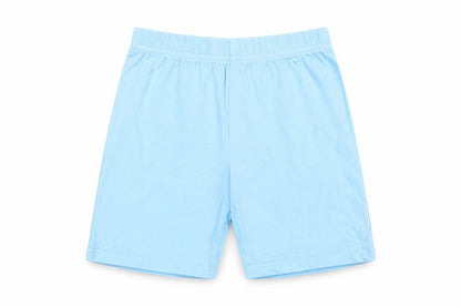 Front view of F&F boys’ blue solid pyjama pants, size 2-3, years - shorts