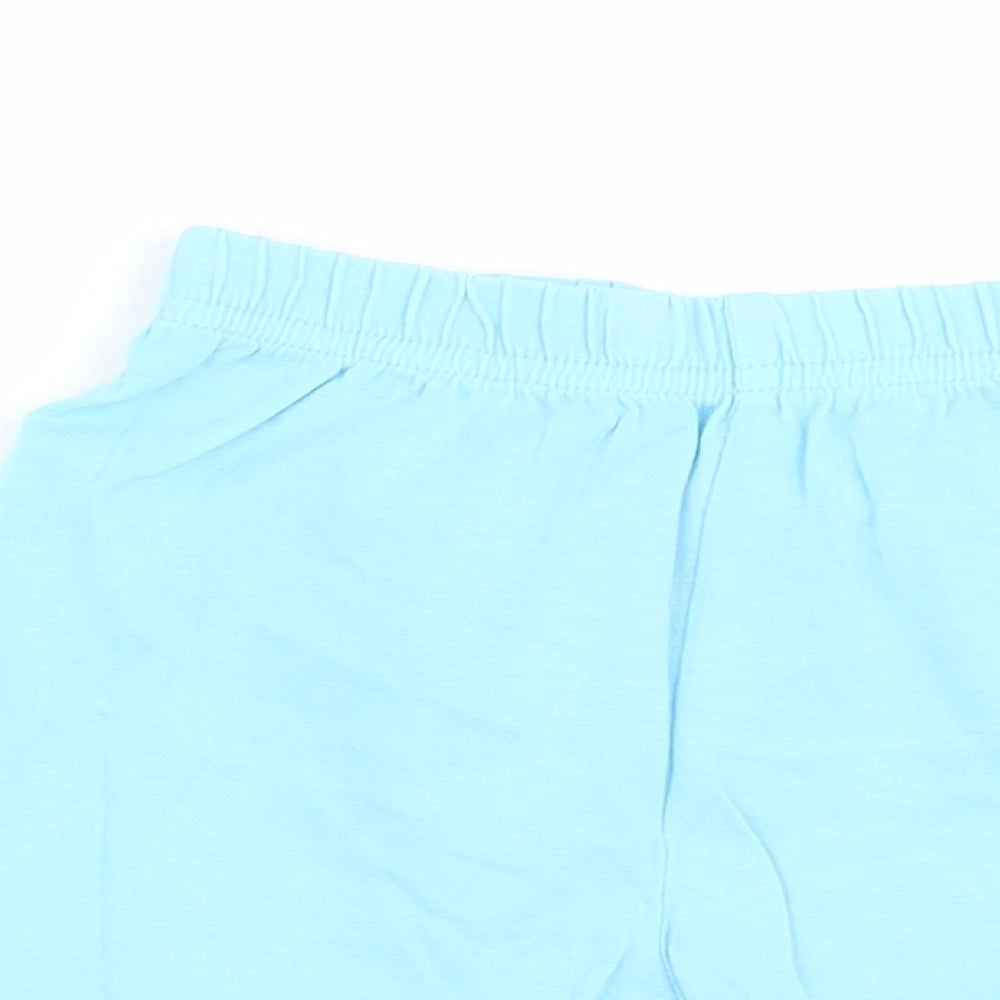 Close-up detail of F&F boys’ blue solid pyjama pants, size 2-3, years - shorts