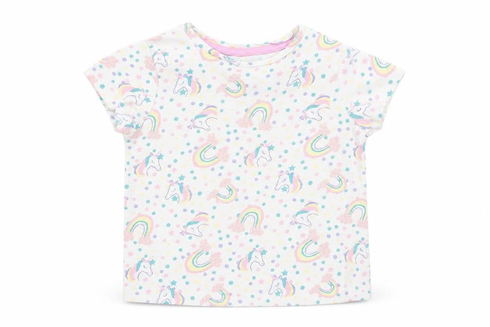 Front view of Pep&Co pep and co girls’ white animal print basic t-shirt, size 3-4, years