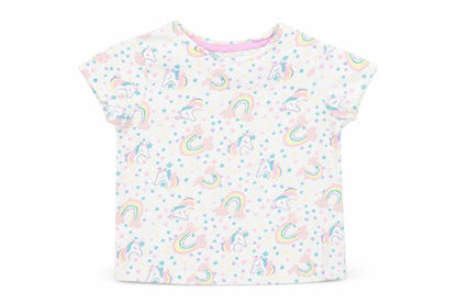 Front view of Pep&Co pep and co girls’ white animal print basic t-shirt, size 3-4, years