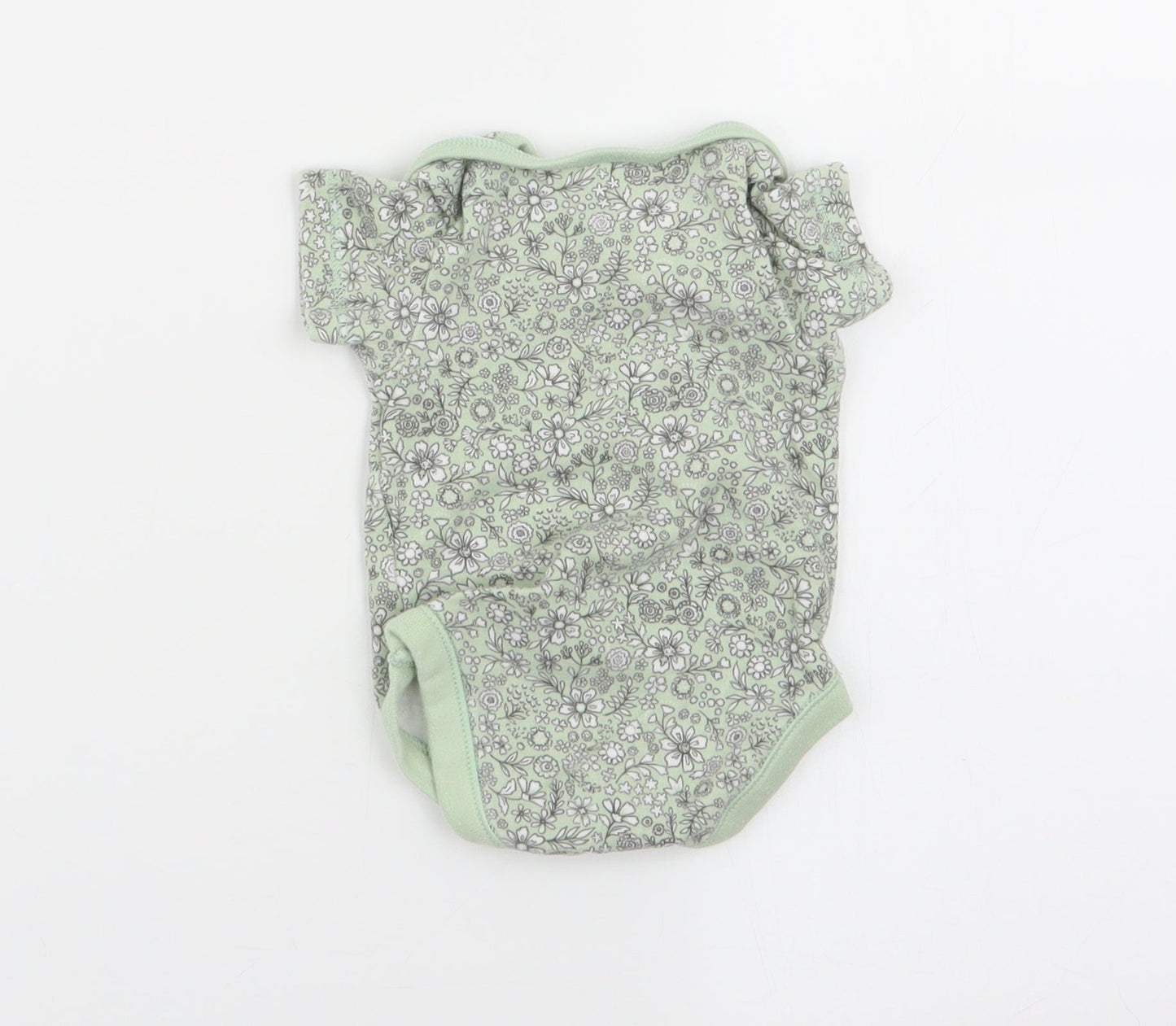 Nutmeg Girls Green Floral  Babygrow One-Piece Size 0-3 Months