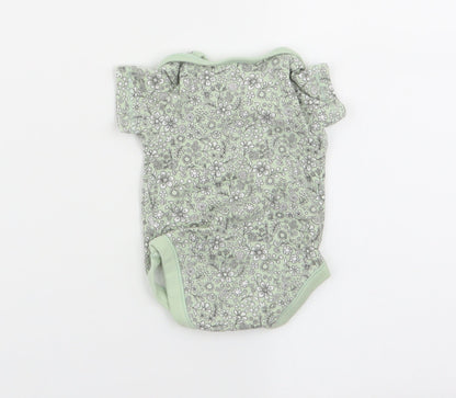 Nutmeg Girls Green Floral  Babygrow One-Piece Size 0-3 Months