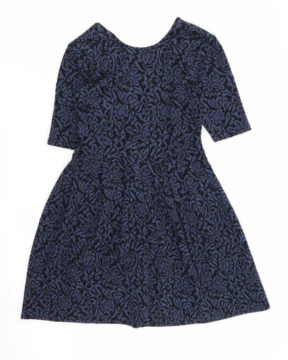 Cooperative Womens Blue Geometric  Fit & Flare  Size XS