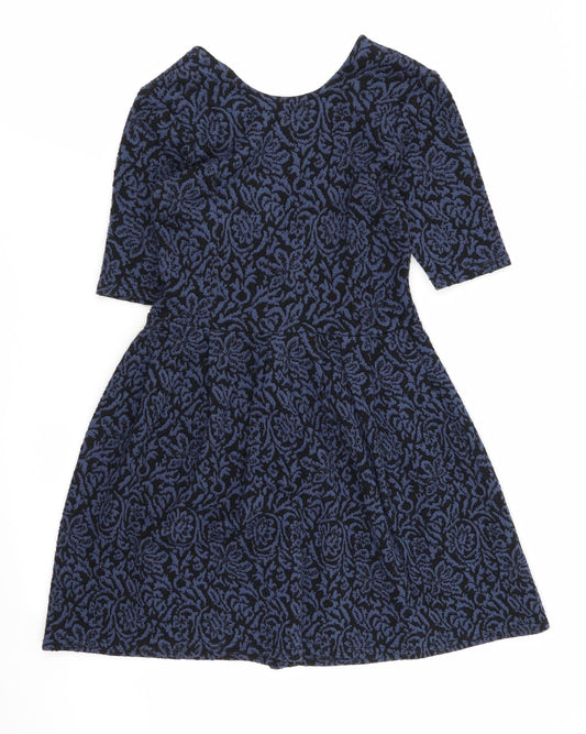 Cooperative Womens Blue Geometric  Fit & Flare  Size XS