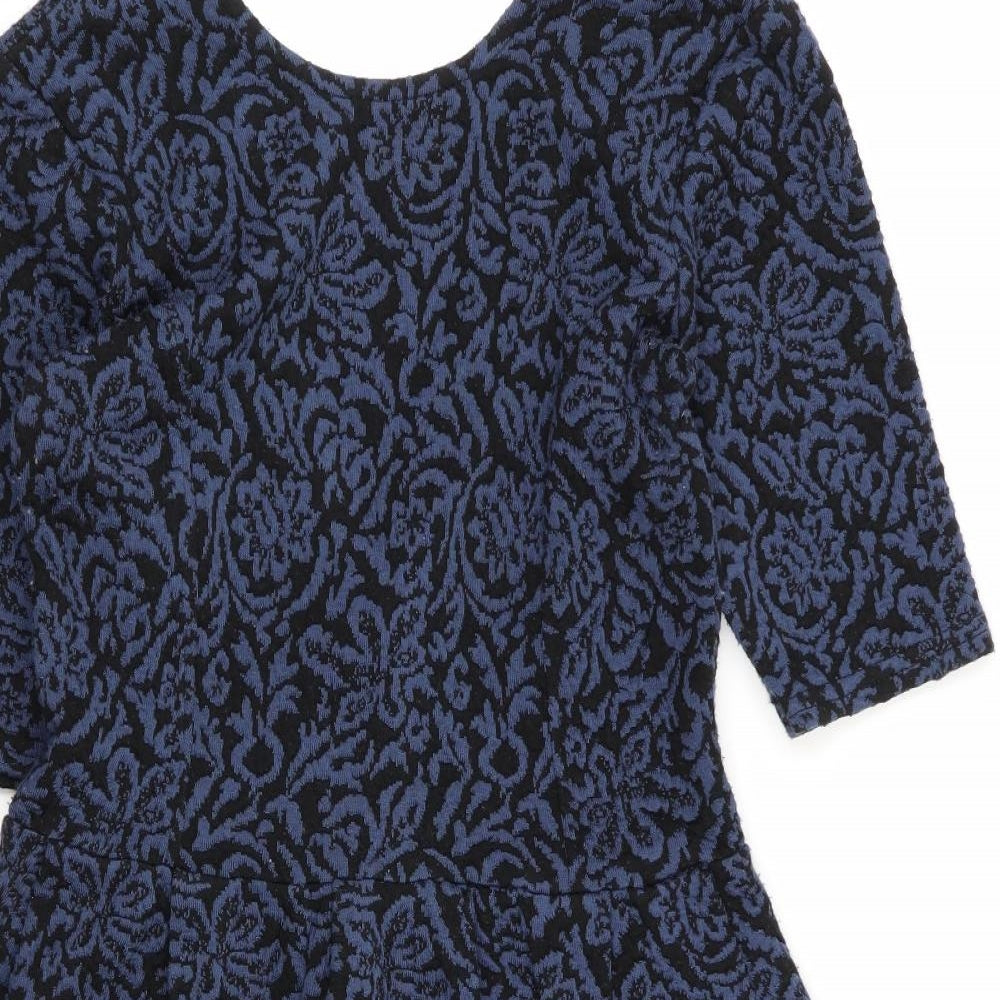 Cooperative Womens Blue Geometric  Fit & Flare  Size XS