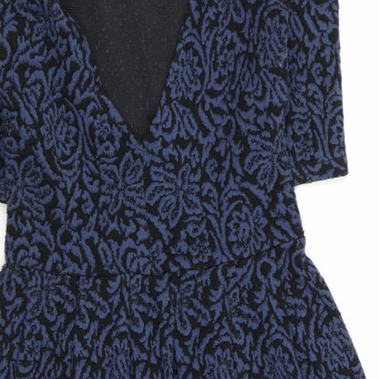 Cooperative Womens Blue Geometric  Fit & Flare  Size XS