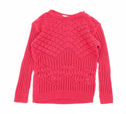 Womens UK Size XS Cooperative Red Pullover Jumper