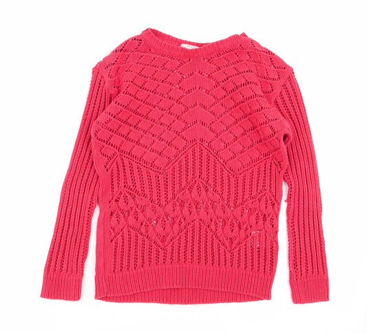 Womens UK Size XS Cooperative Red Pullover Jumper