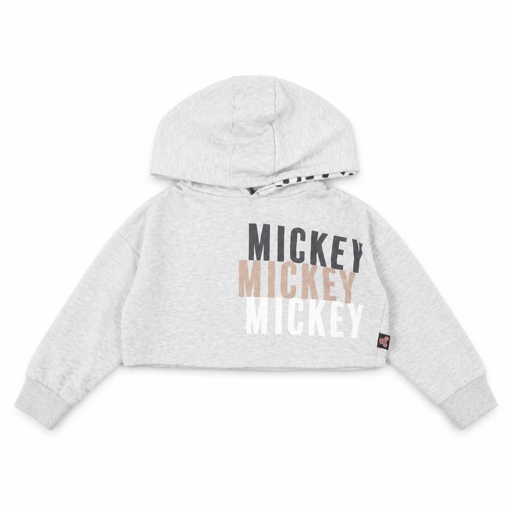 Front view of George girls’ grey pullover hoodie, size 5, years - minnie mouse