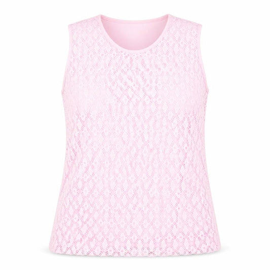 Front view of Papillon women’s pink basic tank, size S