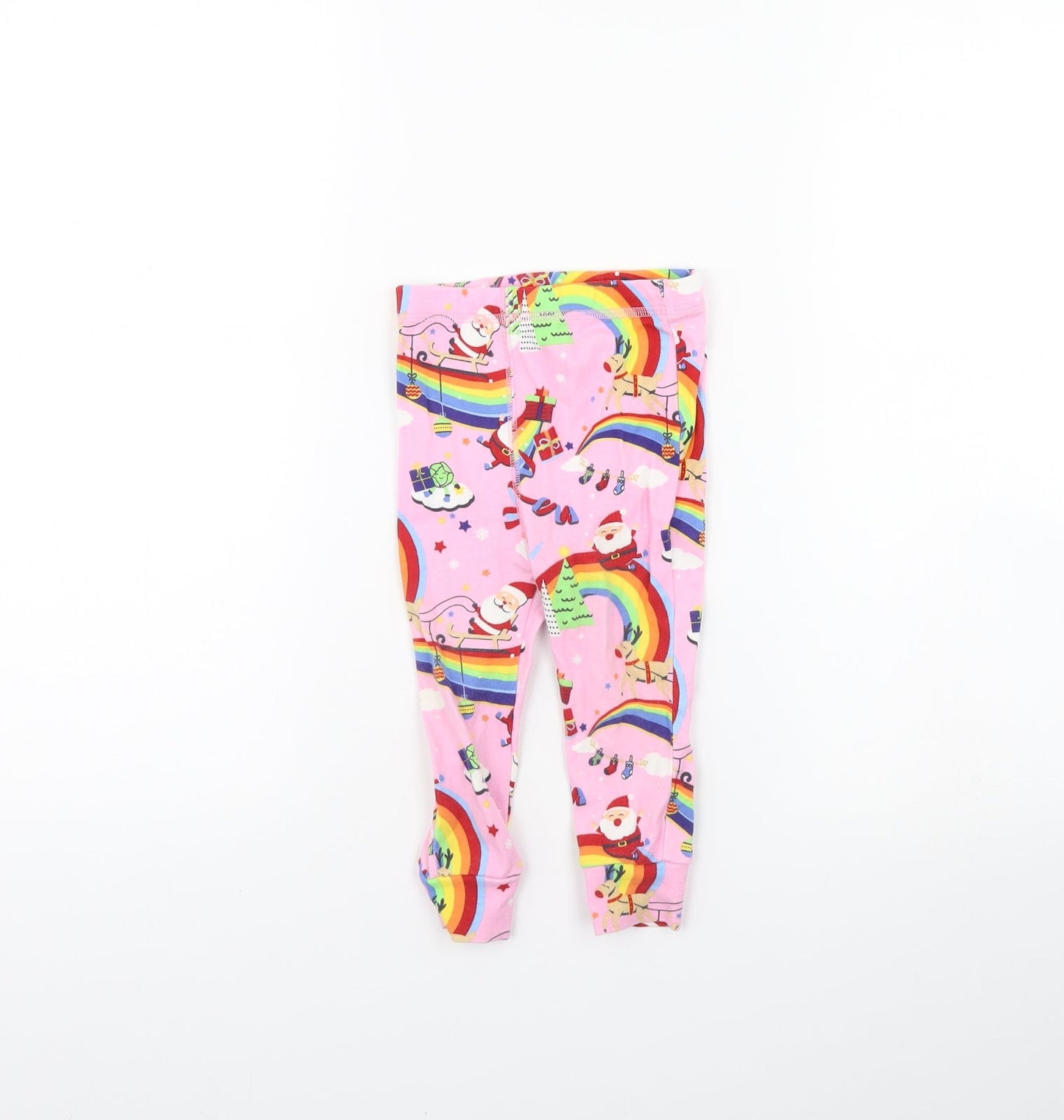 NEXT Girls Pink Spotted  Cami Pyjama Pants Size 12-18 Months  - Rainbows