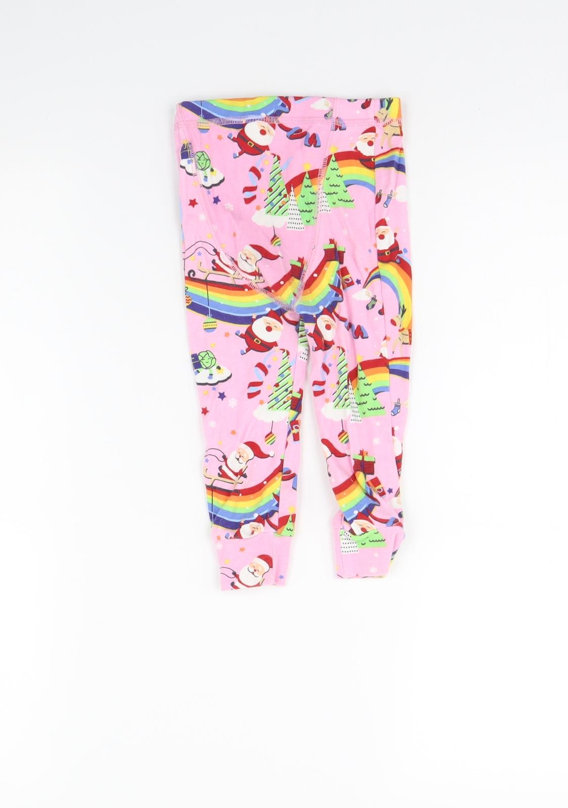 NEXT Girls Pink Spotted  Cami Pyjama Pants Size 12-18 Months  - Rainbows