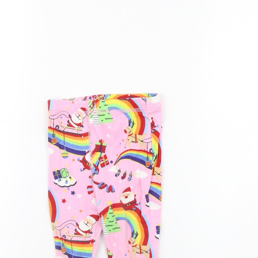 NEXT Girls Pink Spotted  Cami Pyjama Pants Size 12-18 Months  - Rainbows