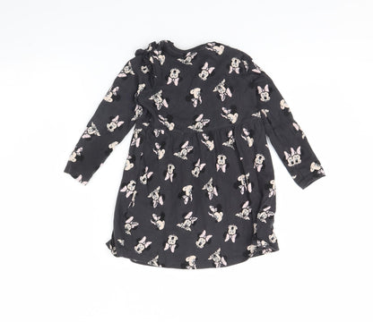 M&S Girls Grey Spotted  Fit & Flare  Size 2 Years  - Minnie mouse