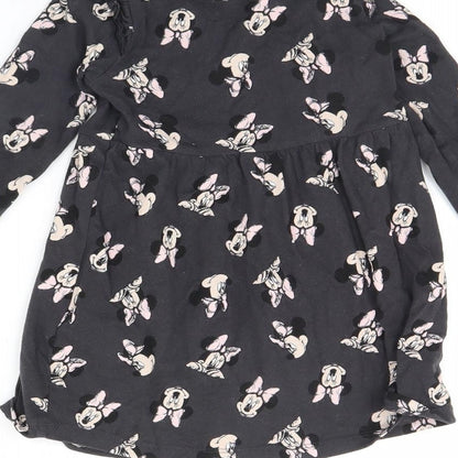 M&S Girls Grey Spotted  Fit & Flare  Size 2 Years  - Minnie mouse