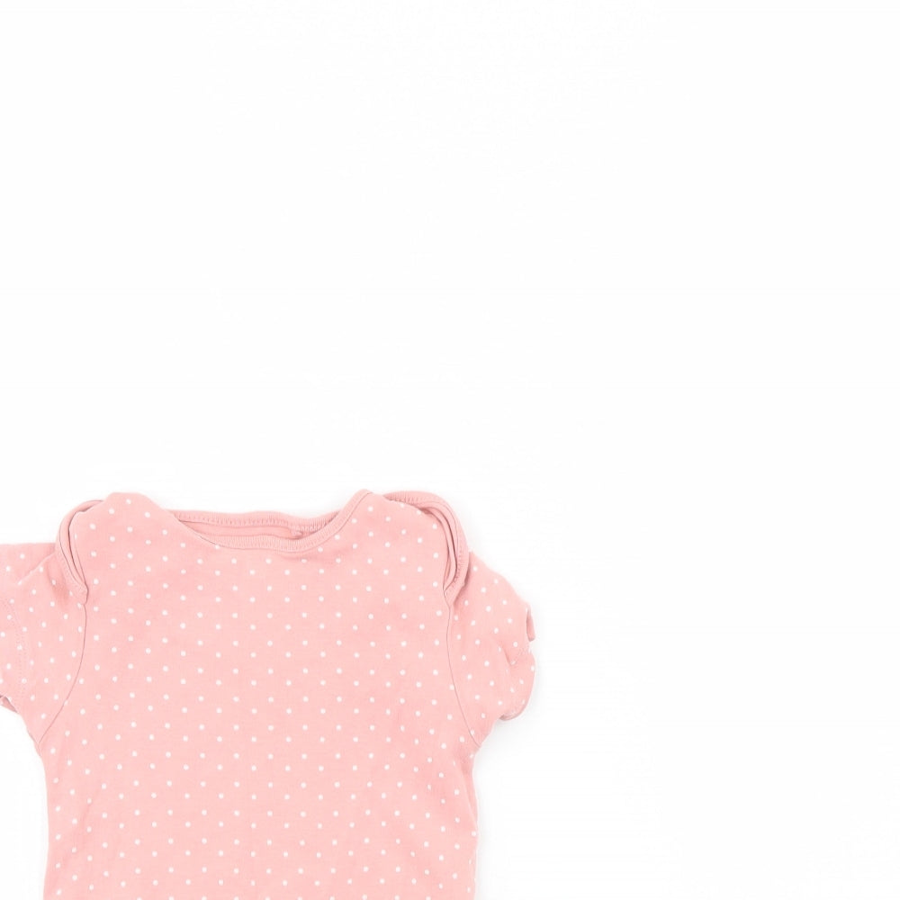 NEXT Girls Pink Polka Dot  Babygrow One-Piece Size 12 Months