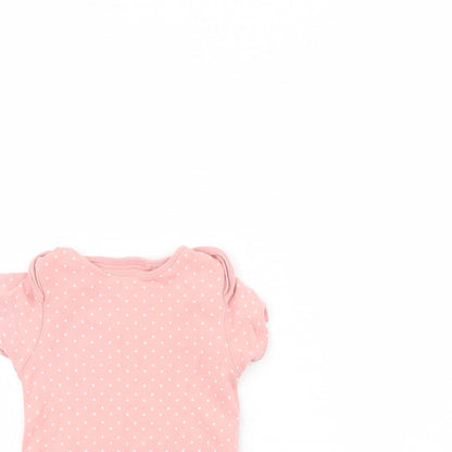 NEXT Girls Pink Polka Dot  Babygrow One-Piece Size 12 Months