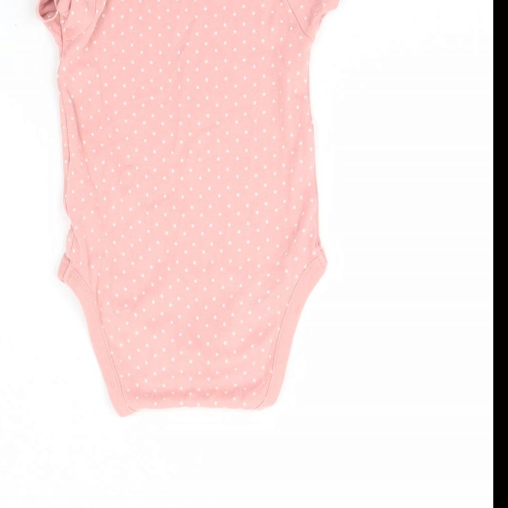 NEXT Girls Pink Polka Dot  Babygrow One-Piece Size 12 Months