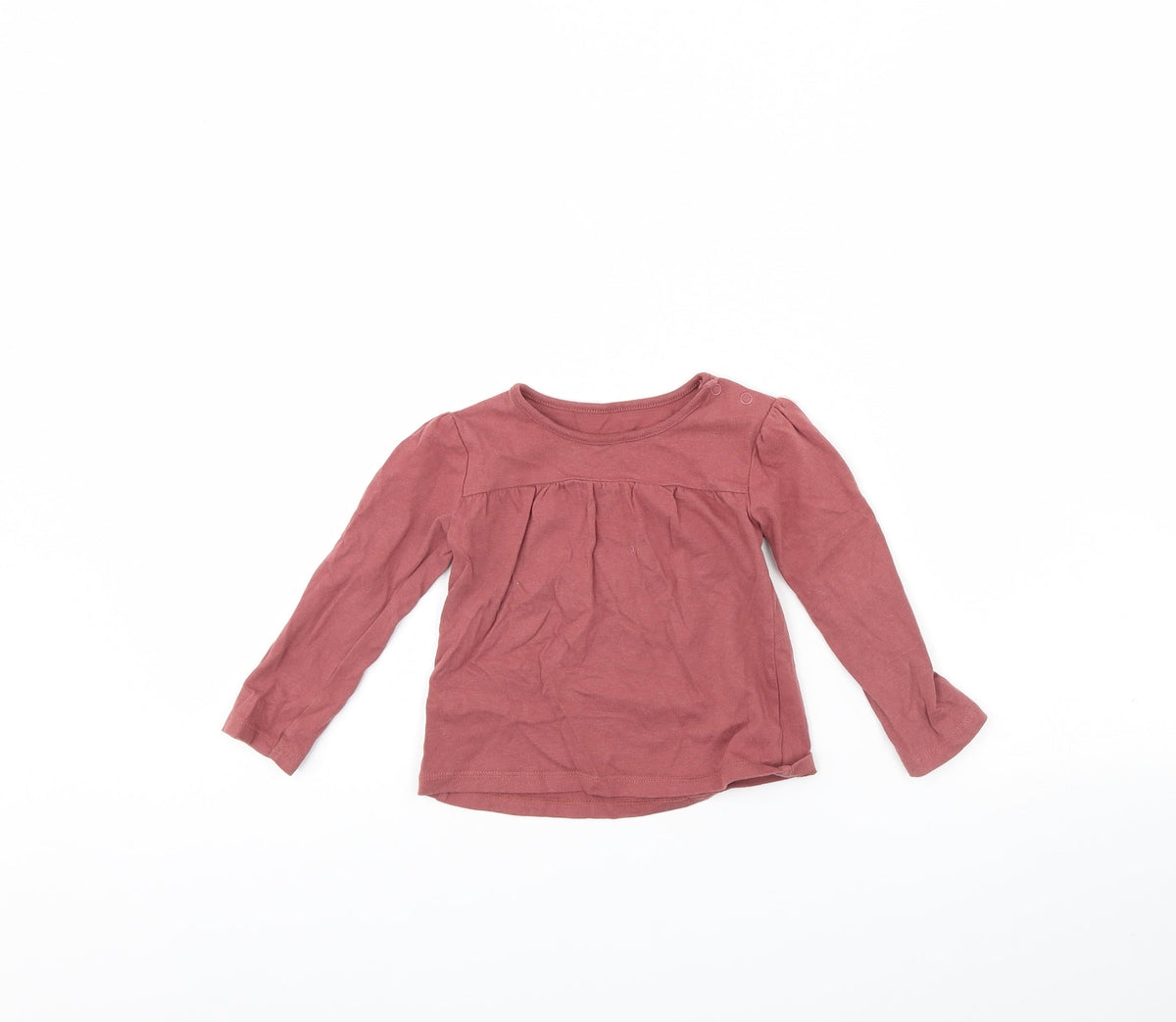 Additional front view of Tu girls’ red basic t-shirt, size 12, months