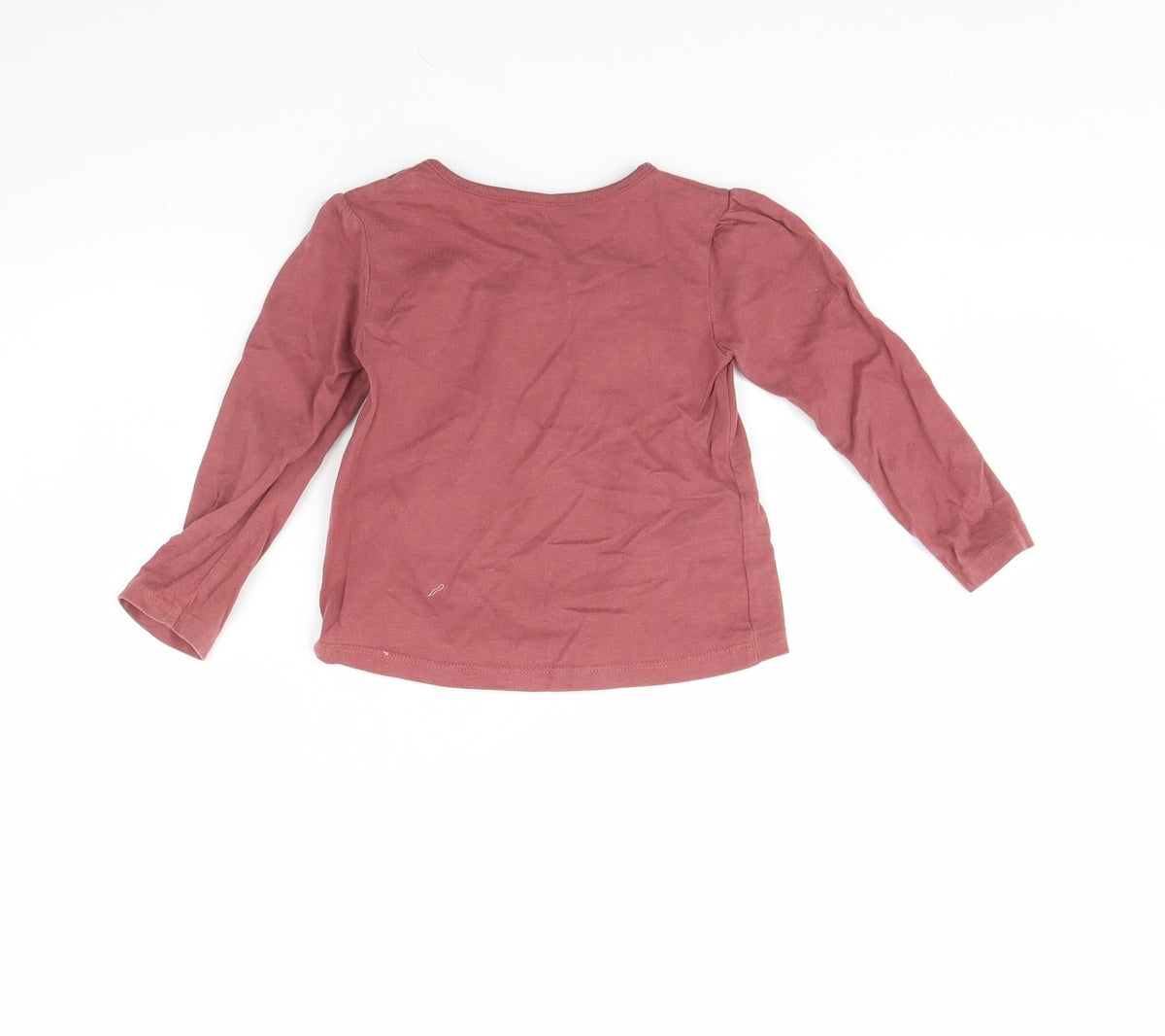 Back view of Tu girls’ red basic t-shirt, size 12, months