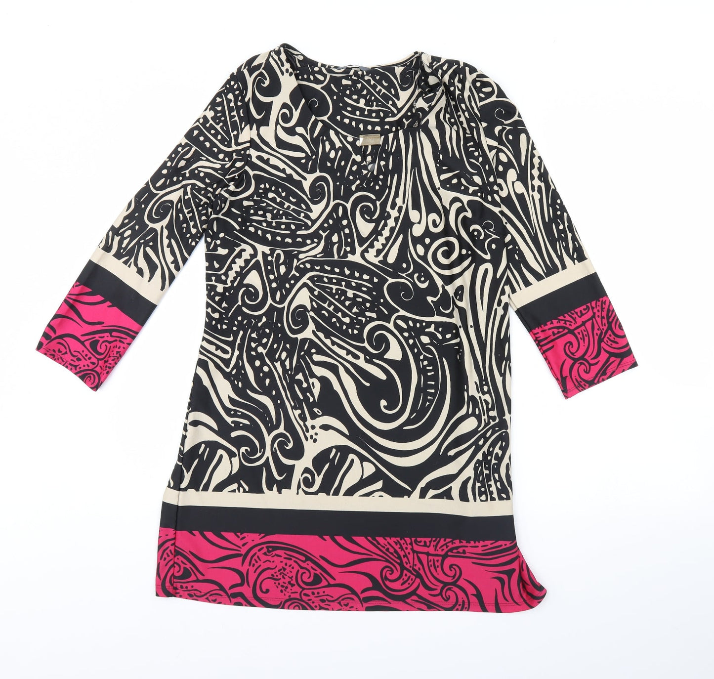 BHS Womens Black Geometric  Shift  Size 14