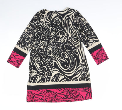 BHS Womens Black Geometric  Shift  Size 14