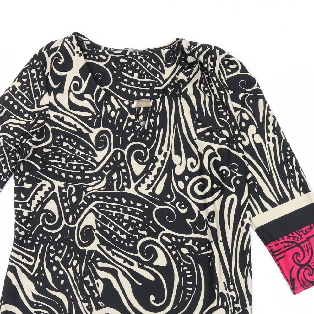 BHS Womens Black Geometric  Shift  Size 14