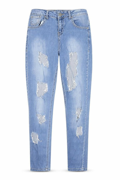 Front view of Select women’s blue denim skinny jeans, size UK 10, 29-inch leg