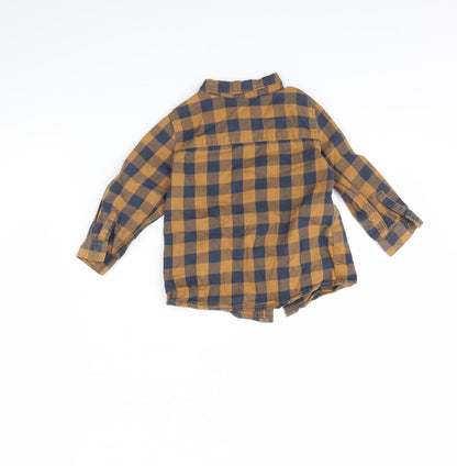 H&M Baby Yellow Check  Basic Button-Up Size 9-12 Months