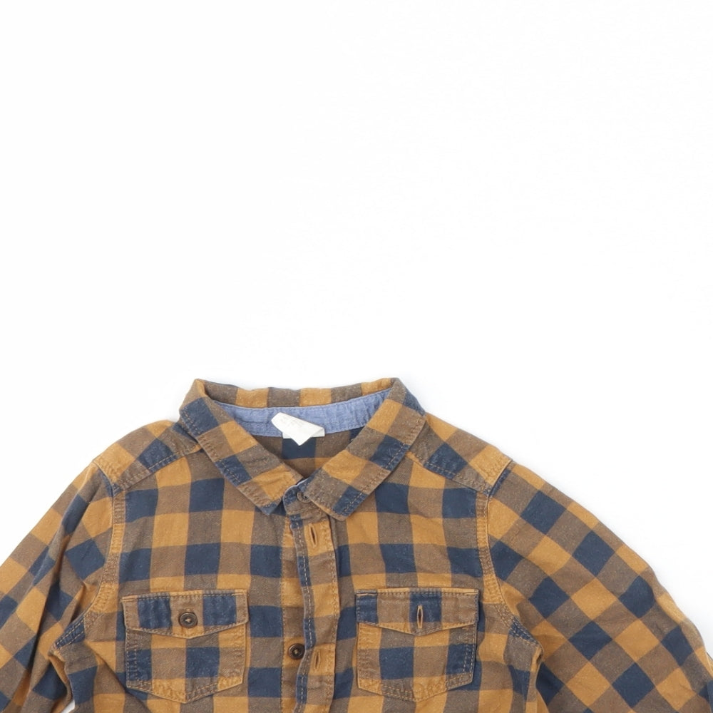 H&M Baby Yellow Check  Basic Button-Up Size 9-12 Months