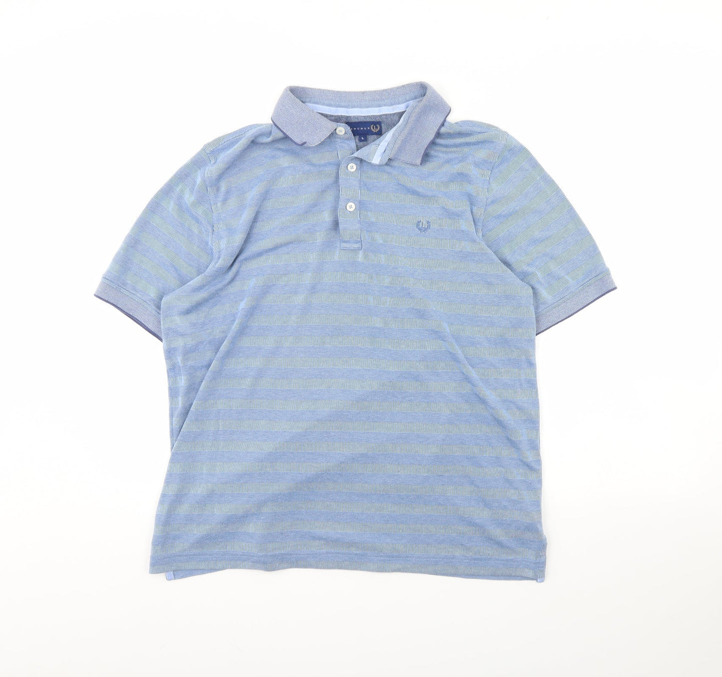 Lincoln Mens Blue    Polo Size L