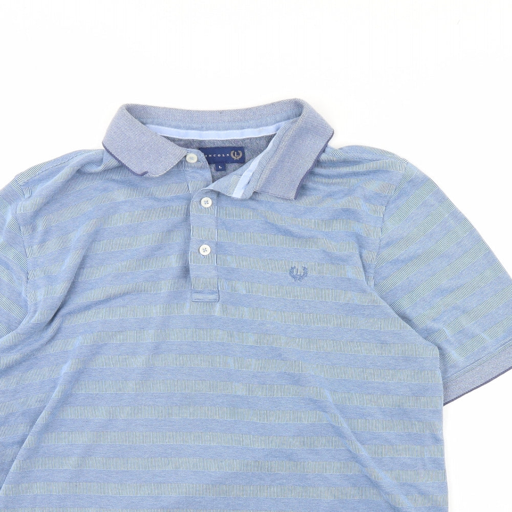 Lincoln Mens Blue    Polo Size L