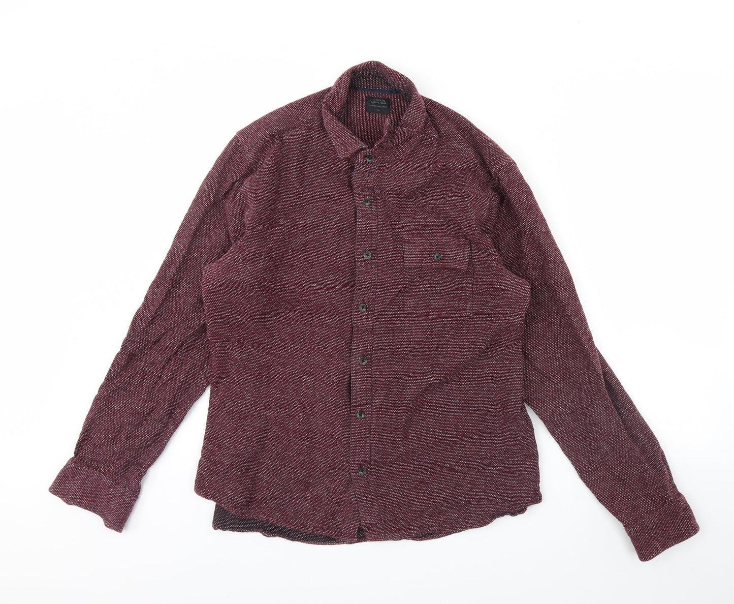 Authentic Casual Wear Mens Purple    Button-Up Size L